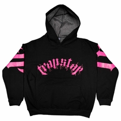 Buzo hoodie Trapstar Negro Fucsia - comprar online