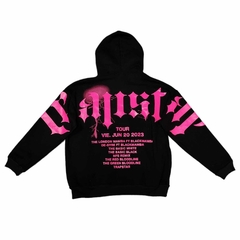 Buzo hoodie Trapstar Negro Fucsia