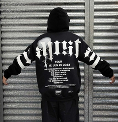 Buzo hoodie trapstar negro blanco en internet