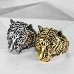 Anillo Bestia Tigre Plateado Acero - comprar online