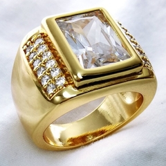 Anillo dije simil diamond c/strass dorado - comprar online