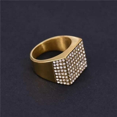 Anillo c/strass completo dorado en internet