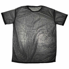 Remera unisex Transparente micro Tul Tramado Negro