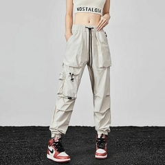 Pantalon Cargo Streetwear Blanco Hueso 43 - KITCH TECH