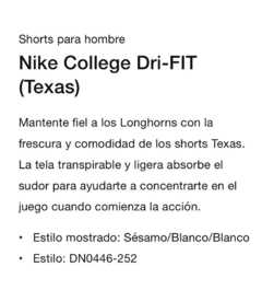 Short Nike Texas Gold Sport - usd150 en internet
