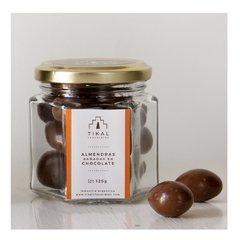 Frasco chico: almendras bañadas en chocolate