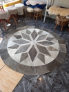 Tapete redondo em couro bovino estilo Mandala 2M