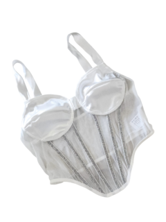 T1510 CORSET BALLENA GLITERS BLANCO - comprar online