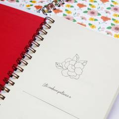 Cuaderno anillado rayado | Floral blanco - comprar online