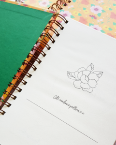 Cuaderno anillado liso | Floral naranja - comprar online