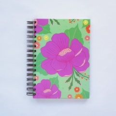 Cuaderno anillado liso | Flor lila
