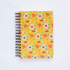 Cuaderno anillado liso | Floral naranja