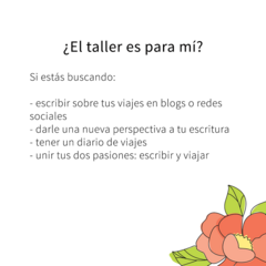 Taller online individual Escritura Viajera (nivel intermedio) - Ohlinda Cuadernos Inspirados