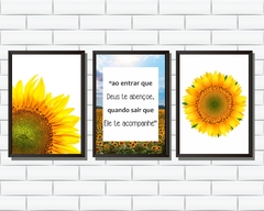 Quadros Girassóis e Frase