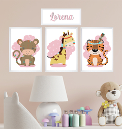 Quadros Infantis Bichinhos Boho e Nome Personalizado (cópia)