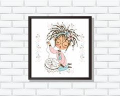 Quadro Menina costurando - comprar online