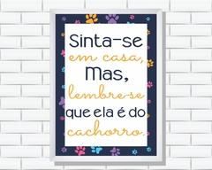 Quadro Sinta-se em casa, mas, lembre-se que ela é do cachorro - comprar online