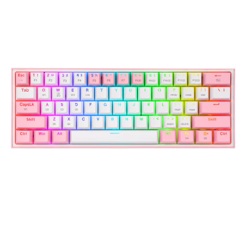 TECLADO MECANICO REDRAGON FIZZ PRO WHITE PINK K616 RGB