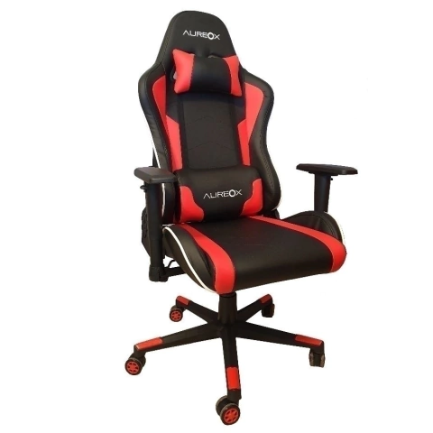 SILLA GAMER AUREOX G400 NEGRA Y ROJA