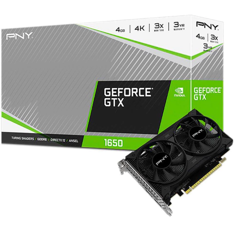 PLACA DE VIDEO PNY GTX 1650 GEFORCE 4GB GDDR6 DUAL FAN