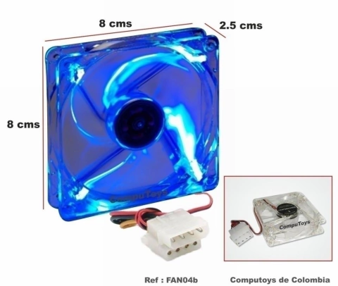 COOLER FAN MX LED AZUL PARA FUENTES O GABINETES