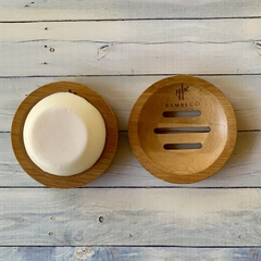 Kit acondicionador sólido con jabonera de bambú - comprar online