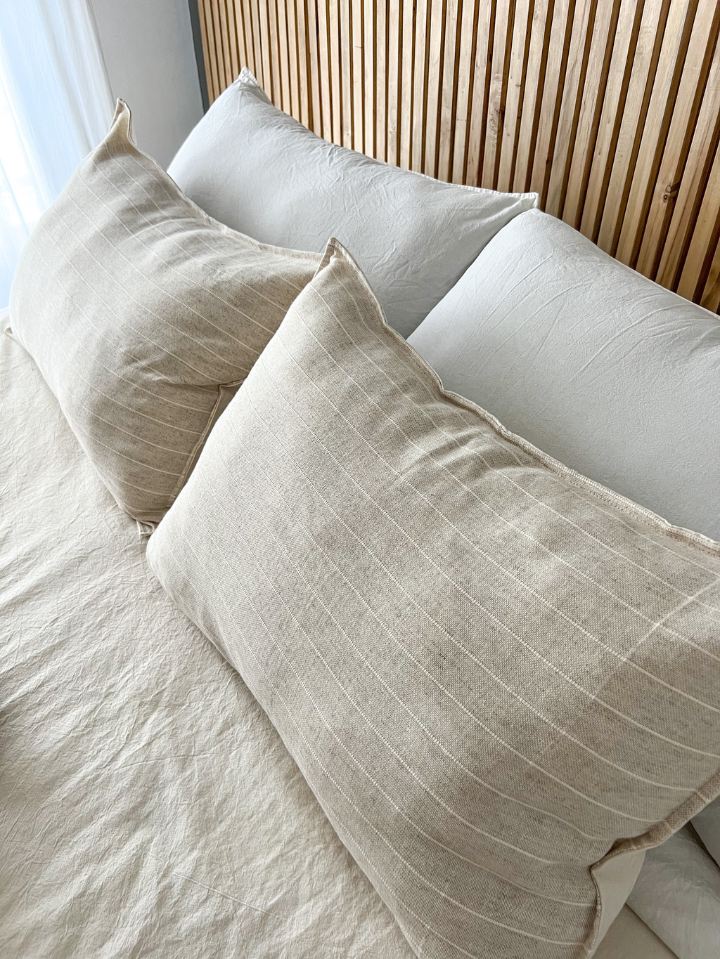Pack x2 almohadones lino rayado 50x70 Deco Garden