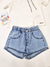 Shorts Jeans Infantil Com Strass Animê L2371