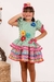 Vestido Junino Infantil Xadrez Com Flores Fj33