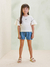 Blusa Infantil Manga Evasê Com Strass Off Animê N3376-P - 3Kids