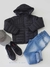 Jaqueta Puffer Infantil Com Capuz Preta Ogochi 0274968 - comprar online