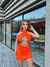 Vestido X Paetê - Laranja Neon - comprar online