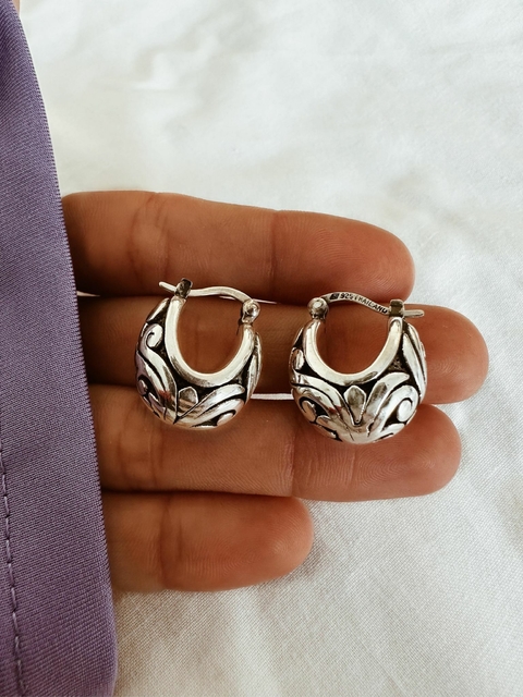 Aros de plata inflada argollas hotsell