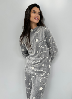 Pijama Polar - Brilla en la Oscuridad - Grey Cloud - Glittup