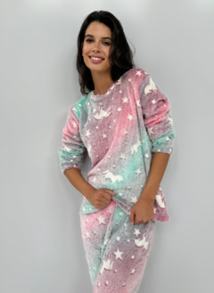 Pijama Polar - Brilla en la Oscuridad - Rocket Multicolor - Glittup