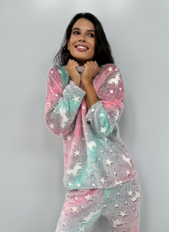 Pijama Polar - Brilla en la Oscuridad - Rocket Multicolor - tienda online