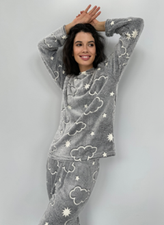 Imagen de Pijama Polar - Brilla en la Oscuridad - Grey Cloud