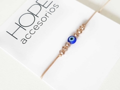 Imagen de Pulsera ojo turco cristalitos colores