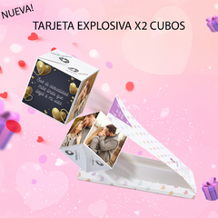 Tarjeta explosiva con 2 cubos adentro Diseño La casualidad mas linda... - comprar online