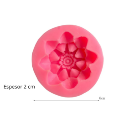 MOLDE SILICONA FLOR INDIVIDUAL 3D MODELO 9 - ROSA - comprar online