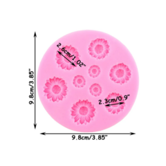 MOLDE SILICONA 9 GIRASOLES DIFERENTE TAMAÑO - comprar online