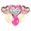 GLOBOS 6 PCS "I LOVE YOU" FUCSIA