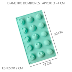 PLANCHA 15 BOMBONES FORMAS RANDOM - comprar online