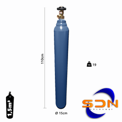 Cilindro 1.5m³ 10Lt. 7.5kg R075. D140 P/gas Sello Iram - SOLDANET
