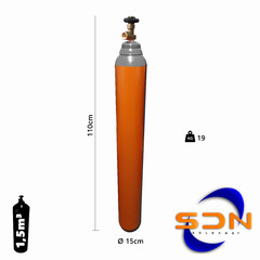 Cilindro 1.5m³ 10Lt. 7.5kg R075. D140 P/gas Sello Iram