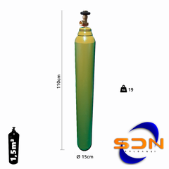 Cilindro 1.5m³ 10Lt. 7.5kg R075. D140 P/gas Sello Iram - tienda online