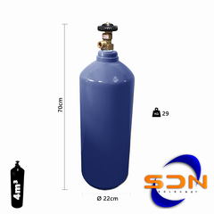 Cilindro 4m³ 20Lts. 20kg Alt.75 D22 P/gas Sello Iram - SOLDANET