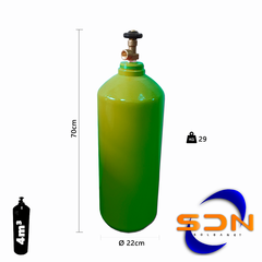 Cilindro 4m³ 20Lts. 20kg Alt.75 D22 P/gas Sello Iram - tienda online