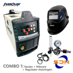 Imagen de Soldadora MIG FERROLAN OMNIMIG 200 (3en1) Sinérgica + COMBO Alambre + Regulador o Flux x5kg