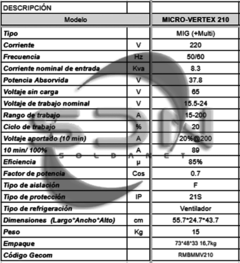 Soldadora MIG RMB MICRO-VERTEX 210 + COMBO Máscara + Cilindro Atal + Regulador + Alambre en internet